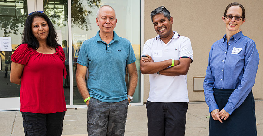 Professors Sayantani Ghosh, Victor Muñoz, Ajay Gopinathan and Executive Director Carrie Kouadio.