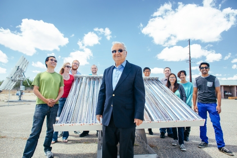 Professor Roland Winston and some of his team at UC Solar