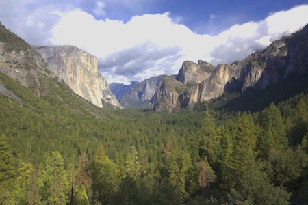 Yosemite Valley in the western Sierra Nevada Mountains.